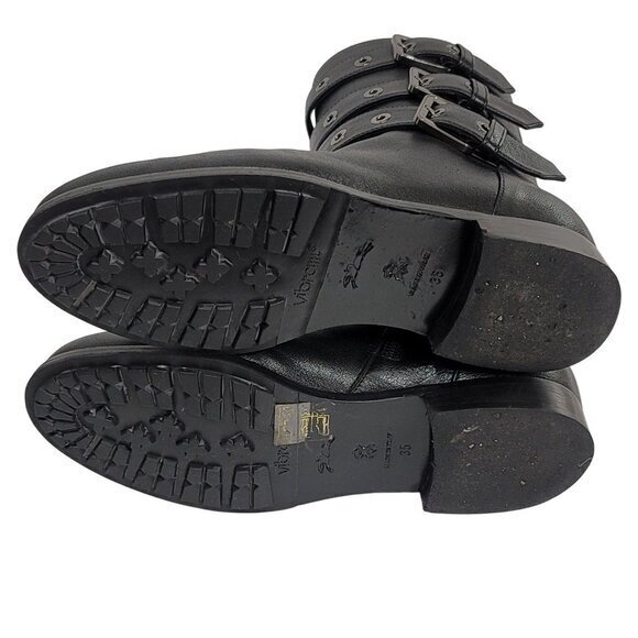 Longchamp Boots Booties Ankle 35 Black Leather - Picture 9 of 11